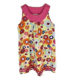 Hanna Andersson Girl's Size 120 Age 6/7 A-Line Dress Floral Print Ruffles